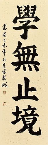 Learning is Eternal Proverb Philosophy Wall Scroll close up view