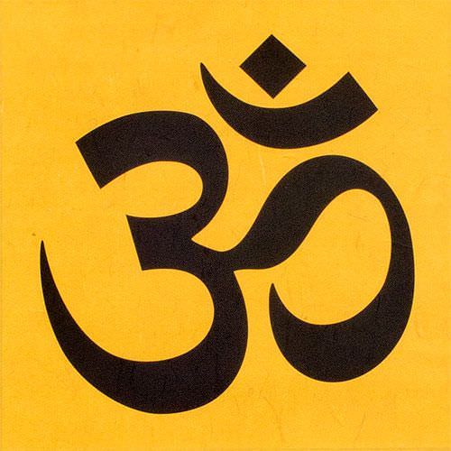 Om Symbol - Hindu / Buddhist Unryu Wall Scroll close up view