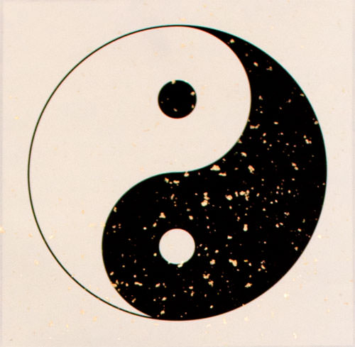 Yin Yang Symbol - Wall Scroll close up view