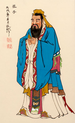 Confucius Wall Scroll close up view