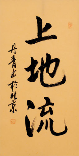 Japanese Uechi-Ryu Kanji Character Scroll close up view