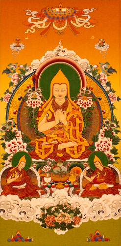 Tibetan Buddha Print - Wall Scroll close up view