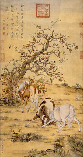 Horse Print - Wall Scroll close up view