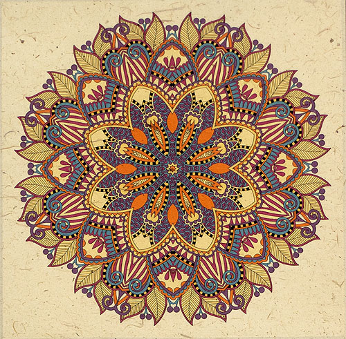 Meditation Mandala - Giclee Print Scroll close up view