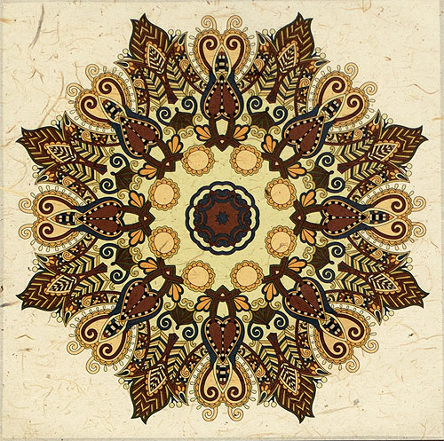 Meditation Mandala Flower - Giclee Print Scroll close up view