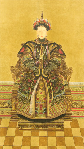 Empress Ancestor of China - Print Wall Scroll close up view