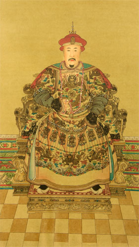 Emperor Ancestor - Chinese Print Wall Scroll close up view