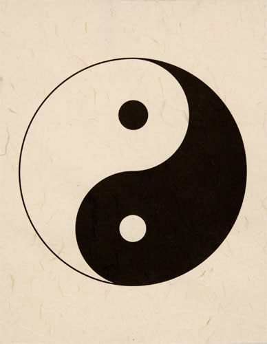 Yin Yang Symbol - Chinese Philosophy Wall Scroll close up view