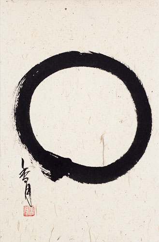 Enso Japanese Symbol - Large Wall Scroll close up view