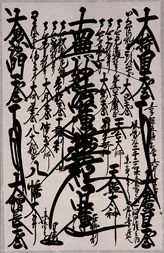 SGI Gohonzon Mandala - Fine-Art Giclée Unryu Paper Print Wall Scroll close up view