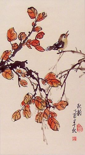Autumn Rhythm Wall Scroll close up view