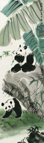 Panda Bear Wall Scroll close up view