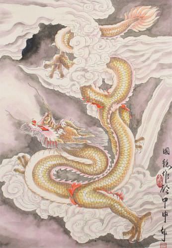 Mighty Dragon - Asian Scroll - Chinese Art