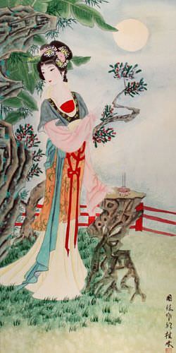 Diao Chan - Famous Beauty of China Wall Scroll close up view