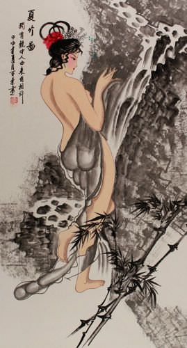 Beauty Wall Scroll close up view