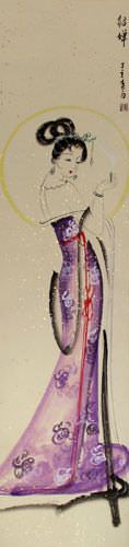 Diao Chan - Famous Beauty of China Wall Scroll close up view