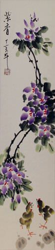 Purple Fragrance - Wall Scroll close up view