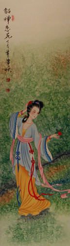 Diao Chan - Famous Beauty of China Wall Scroll close up view