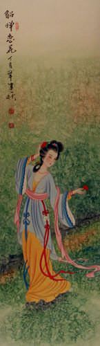 Diao Chan - Famous Beauty of China Wall Scroll close up view