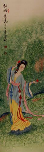Diao Chan - Famous Beauty of China Wall Scroll close up view
