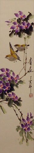 Fragrant Flowers - Wall Scroll close up view