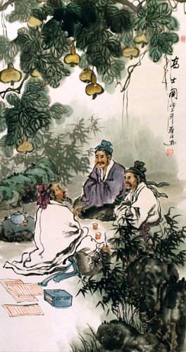 Meeting of the Minds - Wall Scroll close up view