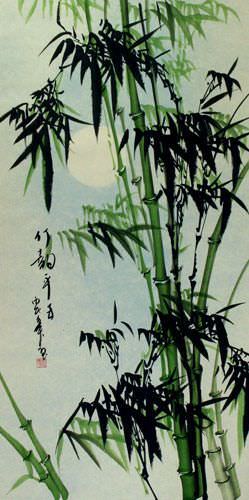 Bamboo Wall Scroll close up view