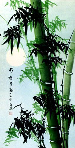 Bamboo Wall Scroll close up view