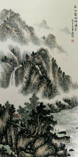 Great View - Landscape Wall Scroll close up view