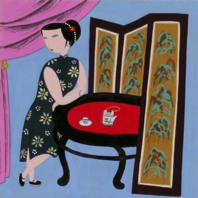Asian Woman Drinking Tea
