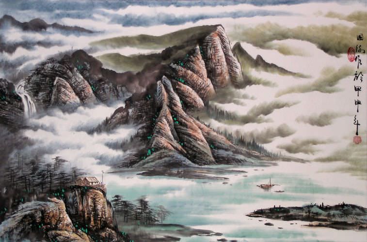 Yangtze River Asian Landscape Painting