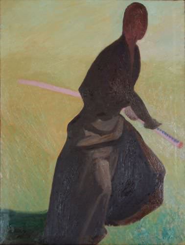 Sword Saint (Kensei) - Japanese Oil Painting