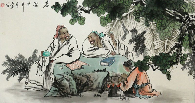 Men Writing Poetry and Philosophy Large Painting