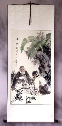 Men Playing Chess (Weiqi) Wall Scroll