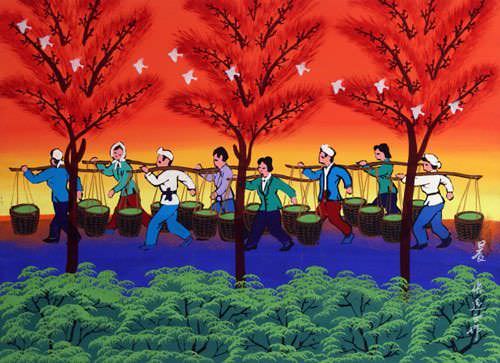 Morning Chores - Chinese Folk Art Painting