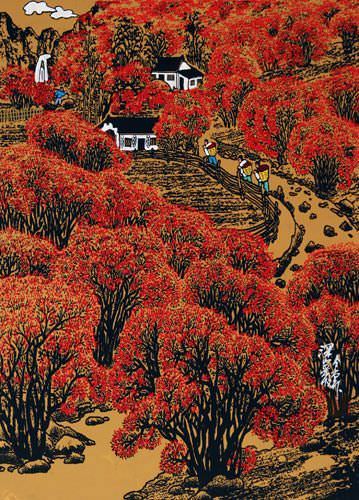 Deep Mountain Harvest - Chinese Folk Art Painting