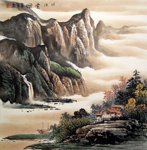 River Clouds are like Smoke - Landscape Painting