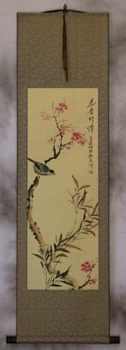 Enjoy the Beauty of Spring - Bird and Flower Wall Scroll
