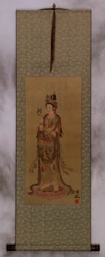 Guanyin Buddha - Buddhist Deity - Partial Print Wall Scroll