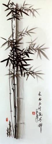 Charcoal Bamboo Chinese Artwork