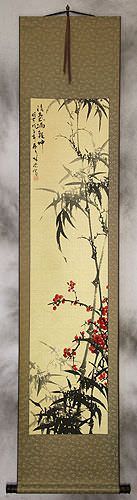 Bamboo and Plum Blossom Wall Scroll