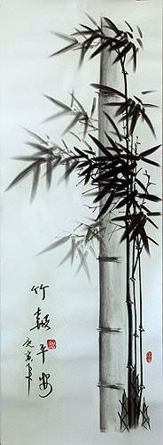 Charcoal Bamboo Drawing - Chinese Artwork