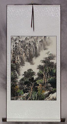 Village Home Landscape Wall Scroll