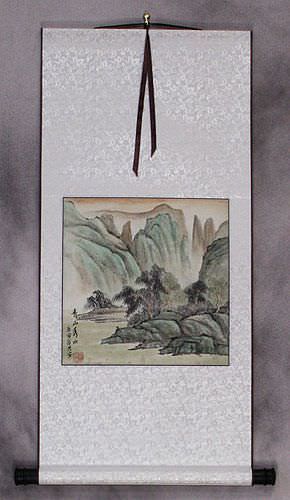 Scenic Lake and Mountains - Landscape Wall Scroll