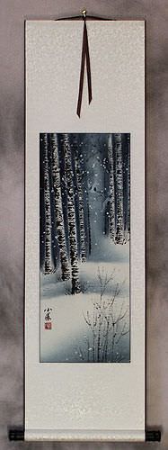 Colorful Asian Cranes Wall Scroll