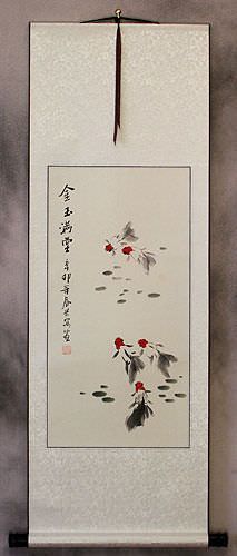Gold Fish Wall Scroll