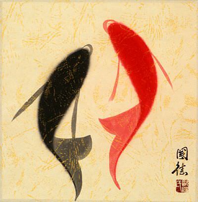 Abstract Yin Yang Fish Picture - Chinese Art