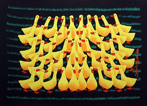 100 Yellow Ducks - Chinese Folk Art