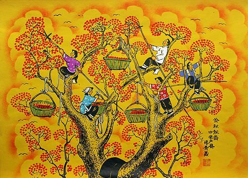 Golden Autumn Floating Fragrance - South China Folk Art Painting