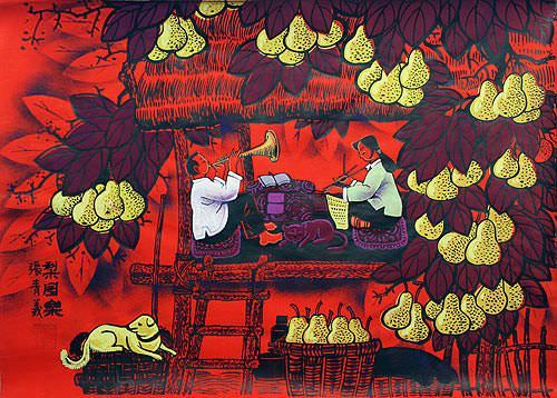 Pear Grove - South China Folk Art Painting